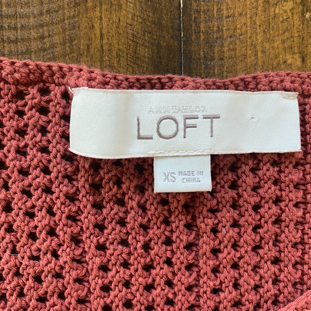 LOFT Womens Tank Top Small Rust Red Crochet Vintage - Picture 3 of 3